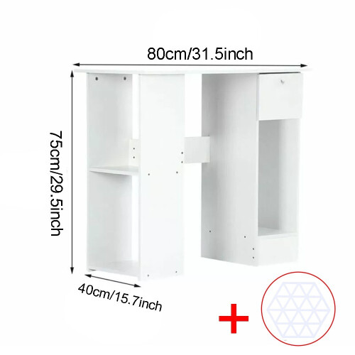 Computer Desk H Shaped PC Laptop Gaming Table W/ Book Shelves Bookcase UK 2
