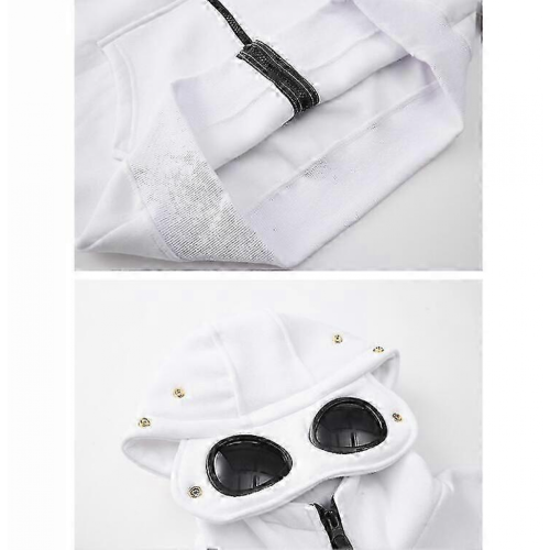 Felpa con cappuccio e zip casual da uomo, a maniche lunghe, nera, XL 2