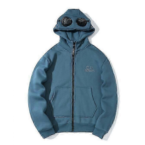 Felpa con cappuccio e cerniera casual da uomo, a maniche lunghe, nera, L