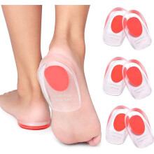 Talonnettes en gel de silicone, modèle unisexe, soutien de la voûte plantaire élevé, semelles intérieures en silicone souple de qualité