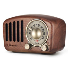 Caixa de Som Bluetooth Vintage Retrô, Som Cristalino em Nogueira Preta: Um Toque de Elegância para Sua Casa ou Sua Próxima Aventura ao Ar Livre.