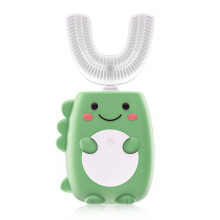 U-Shaped Electric Toothbrush, Ultrasonic Motor for Efficient Plaque Removal, Rechargeable Children Toothbrush for Eco-Friendly Families, Dinosaur Desi