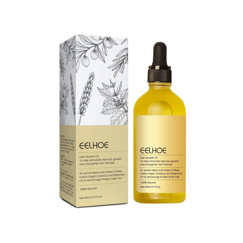 (60ml) EELHOE Thick Hair Essential Oil Repairs damaged hair, prevents hair loss, smoothes hair, nourishes hair, and protects hair