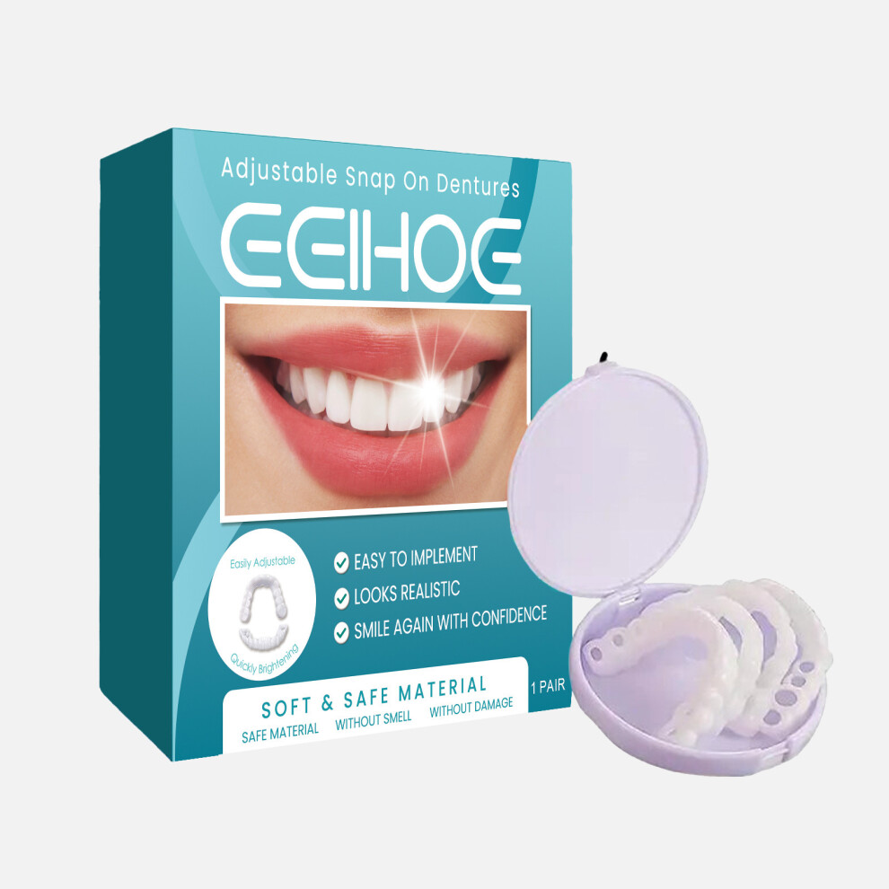 (1pairs) EELHOE Adjustable snap-on dentures Temporary filling braces Teeth gap filling correction teeth denture kit