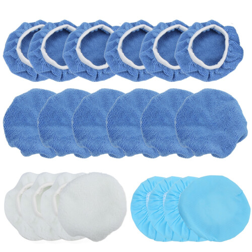 Boina de polimento de microfibra, almofada de polimento para carros, capa de polimento macia e reutilizável de 15 cm (6 polegadas) para remoção de