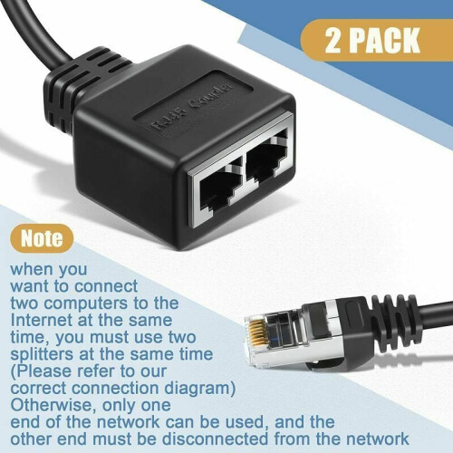 Προσαρμογέας διαχωριστή καλωδίου Ethernet για CAT5, CAT6, Βελτιώστε τις συνδέσεις 1