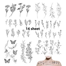 Safe Non-Toxic Tattoos, Flower Temporary Tattoos That Are Easy to Apply For Face, Neck, Arms, Feet, Suitable For Children And Adults, Realistic Appear