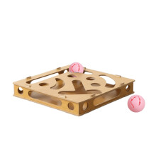 Intelligent Cats Teaser Toy Wooden-Comes with 2 toy bal