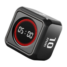 LED Display Timer Count Down Alarm Cubes Shape Timer-Black
