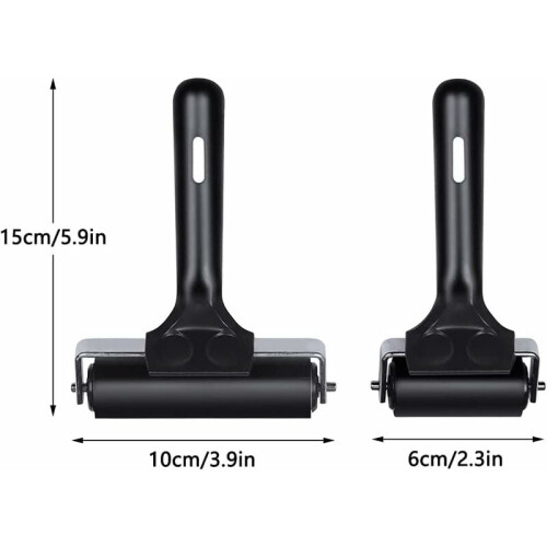 Smooth And Durable Art Roller, Even Adhesion Rubber Printing Tool For Craft Projects, 2 Pack Set For Professional Ink Distribution 1