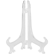 Clear Plastic Easels for Artworks, Gracefully Curved Design Ensures Stability & Durability, Folding Plate Holders for Safe and Convenient Storage