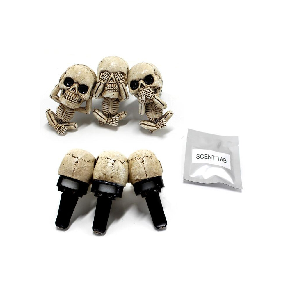 Gothic Automotive Interior Aesthetic Car Decor, Funny Skull Vent Clip Aromatherapy Diffuser Car Air Fresheners For Halloween & Holiday Gifts 9139052816077