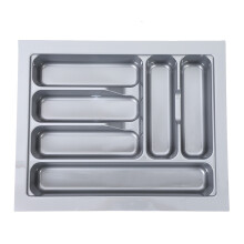 Organizador de cubiertos de plástico con seis secciones, bandeja de almacenamiento para cajones de cocina de 400 mm de ancho, soporte multifuncional
