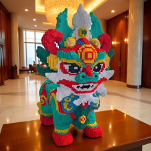 (Pixiu 855) 1800pcs Of Chinese-Style Pixiu Building Blocks, A Handmade Assembly Toy For Parent- Interaction, Perfect As A Gift