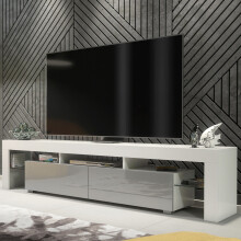TV Unit 200cm Nova - White & Grey Gloss Doors