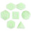 (As show, One size) Set of 7 Polyhedral Dice, Ghost Jade 1