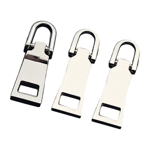 Multiple Size Metal Zippers Pulls Set Of 3 Sturdy Alloy-silver