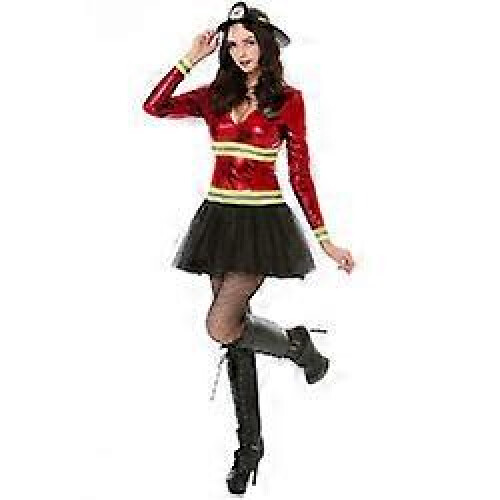 (As show, One size) Women's Hot Stuff Firefighter Halloween Costume, Medium