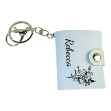 40 Pocket Photo Album Mini Album with Keychains Pocket-Blue