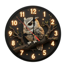 Moderne decoratieve analoge wandklok met stil-12 inch uil
