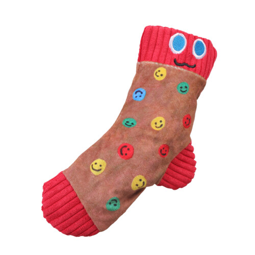 Interactive Dog Squeaky Toy Safe Chewing Plush Sock For-A