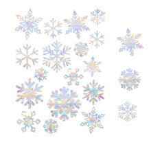 6Piece Window Stickers Set Snowflake Pattern Sun Catcher Stickers Rainbow Prism PVC Window Glass Stickers for Home Decoration (Colorful)