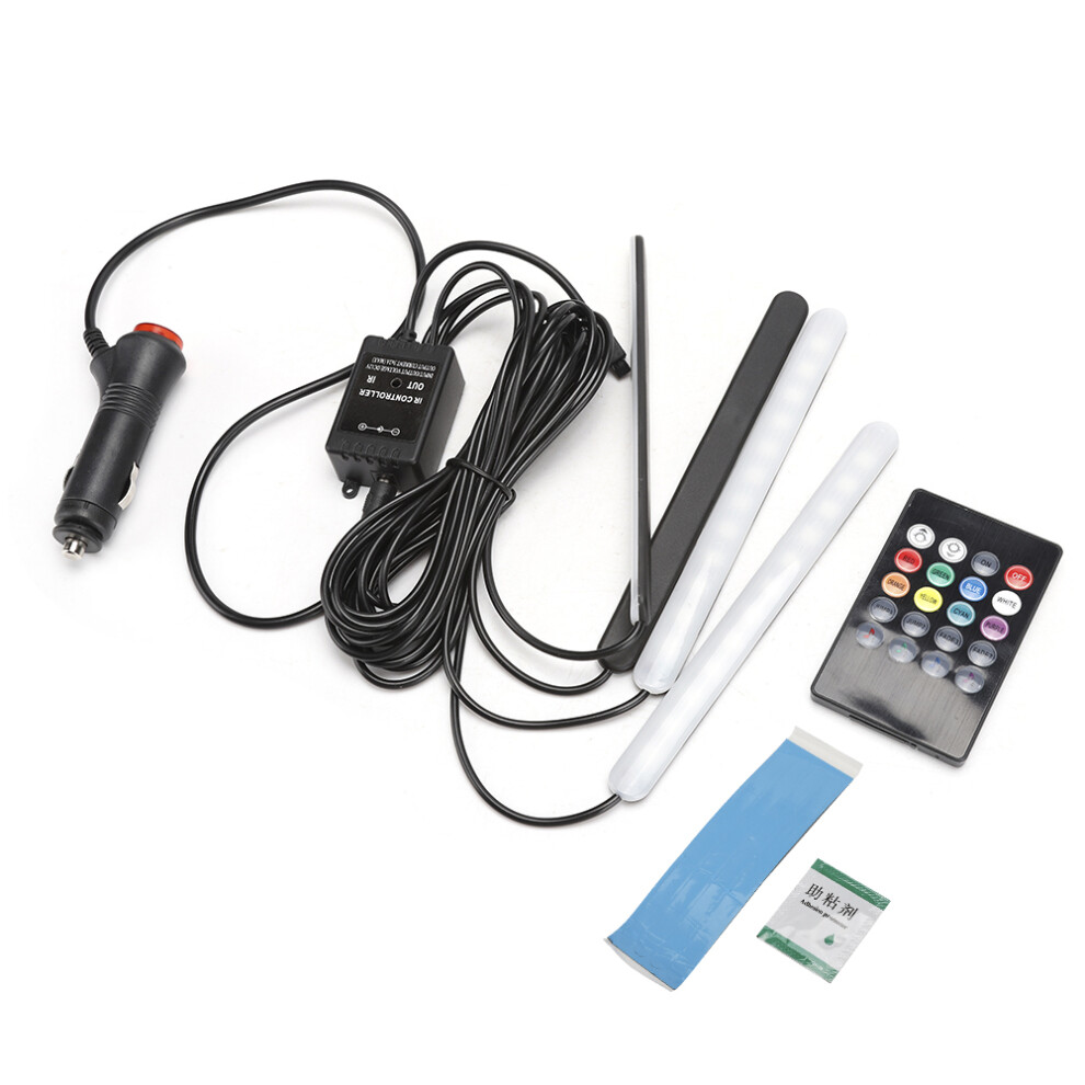 Multicolor Car Interior Led Lights Sound Activated Rgb Strips With Wireless Remote Control And Adjustable Brightness For Customized Ambient Lighting 9139052898943