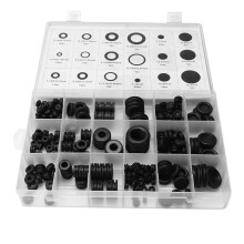 Juego surtido de arandelas de goma duraderas, resistentes a altas temperaturas, al aceite y al desgaste, con anillos de sellado y caja de