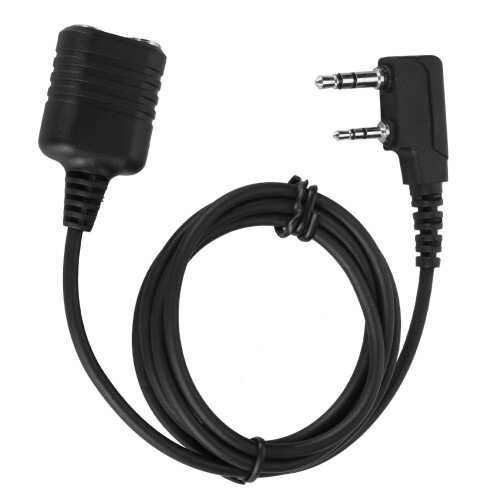 Cabo extensor para fone de ouvido com microfone de walkie-talkie, compatível com microfones em linha Kenwood e Baofeng, design fácil de usar.