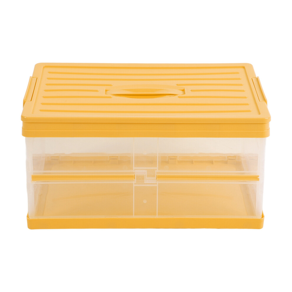 Foldable Storage Container W/ Carry Handle, Portable Storage Container Featuring Multi-Layer Separation Design & Locking Lid, Durable Material Dust 9139052822870