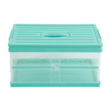 Contenitore pieghevole con maniglia per il trasporto, contenitore portatile con design a più strati e coperchio con chiusura di sicurezza, materiale