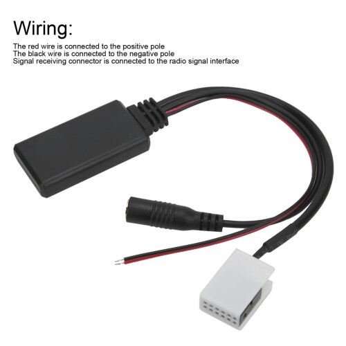 Bilstereo Bluetooth-adaptermodul, Bluetooth 5.0 AUX-kabel med mikrofon, kompatibel med handsfree-samtal, 4RCD310RCD210RNS310, stöder DSD Large 1
