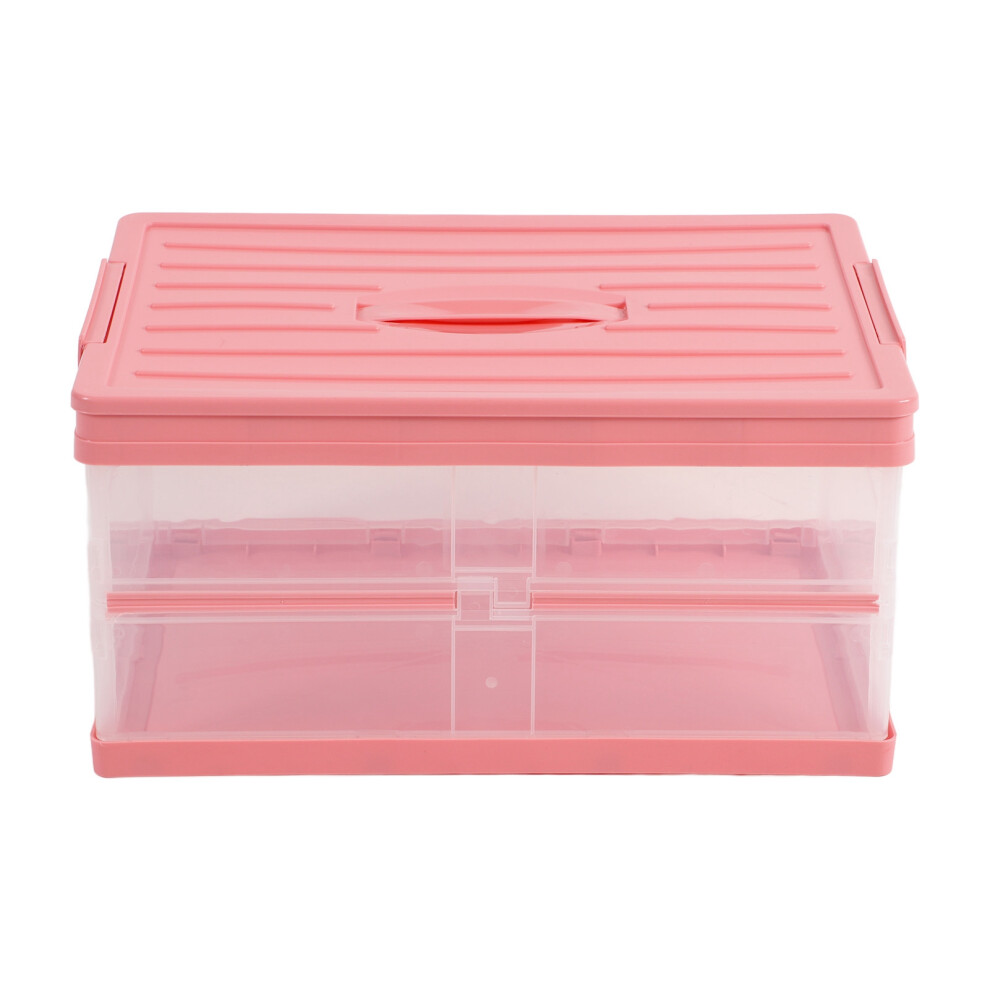 Foldable Storage Container W/ Carry Handle, Portable Storage Container Featuring Multi-Layer Separation Design & Locking Lid, Durable Material Dust 9139052822887