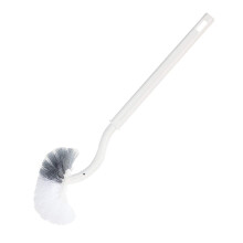 Cepillo para inodoro de aspecto moderno y mango antideslizante y cómodo, cepillo compacto oculto con cerdas duraderas para el baño (blanco y gris).
