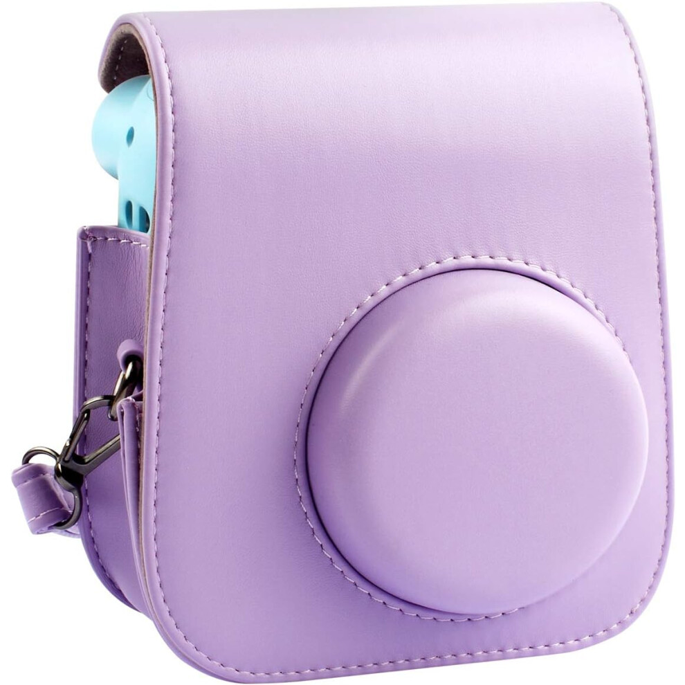 Elegant Protective Case Compatible With Instax Mini, Adorable Design With Built-In Pocket, Premium Synthetic Leather For Scratch Damage Defense (Adjus 9437117675219
