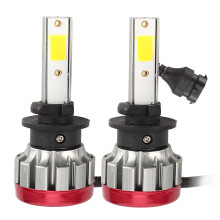 Lâmpada de farol H7LED, luz branca super brilhante de 6000K com LEDs COB, longa vida útil, à prova de poeira e choque, fácil instalação e