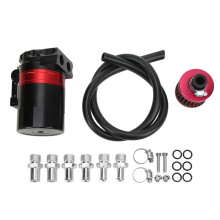 Depósito colector de aceite universal de aluminio, kit de depósito de recuperación de aceite, filtro de doble cámara con sistema de ventilación