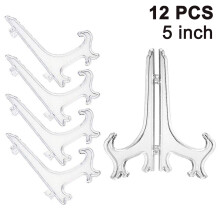 Elegant Decorative Display Solutions, Assorted Size Clear Plastic Easels, Foldable & Lightweight Design For Wedding Place Cards, Artwork Presentation