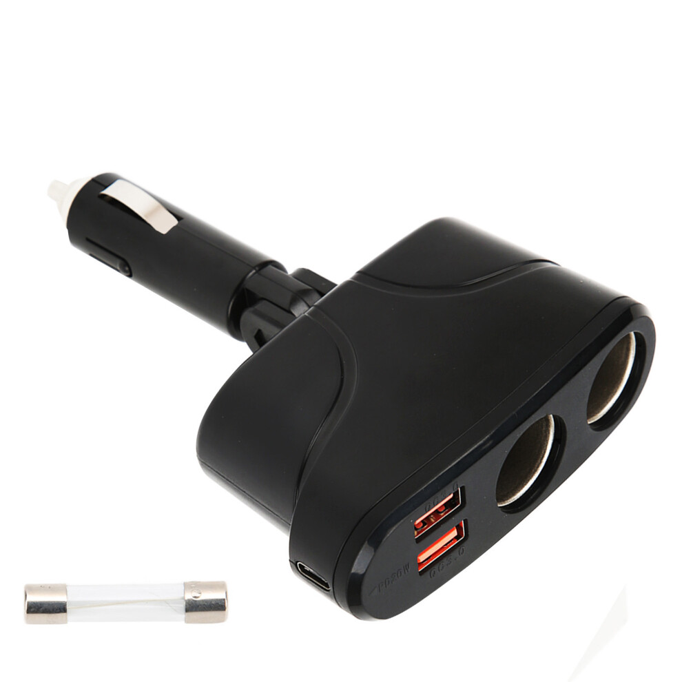 Dual Car Charger With Quick Charge Technology Usb C Fast Charging Port And Multi Socket Extension For High Power Devices In Vehicles 9139052819535