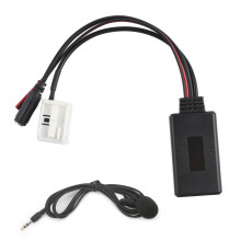 Adattatore per autoradio con modulo Bluetooth AUX, materiale ABS, compatibile con dispositivi audio, microfono vivavoce, adattatore musicale