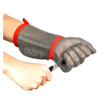 Cutresistant gloves stainless steel wire 316, work gloves for kitchen butcher (Color : Lengthen 19cm) Ref: 4968