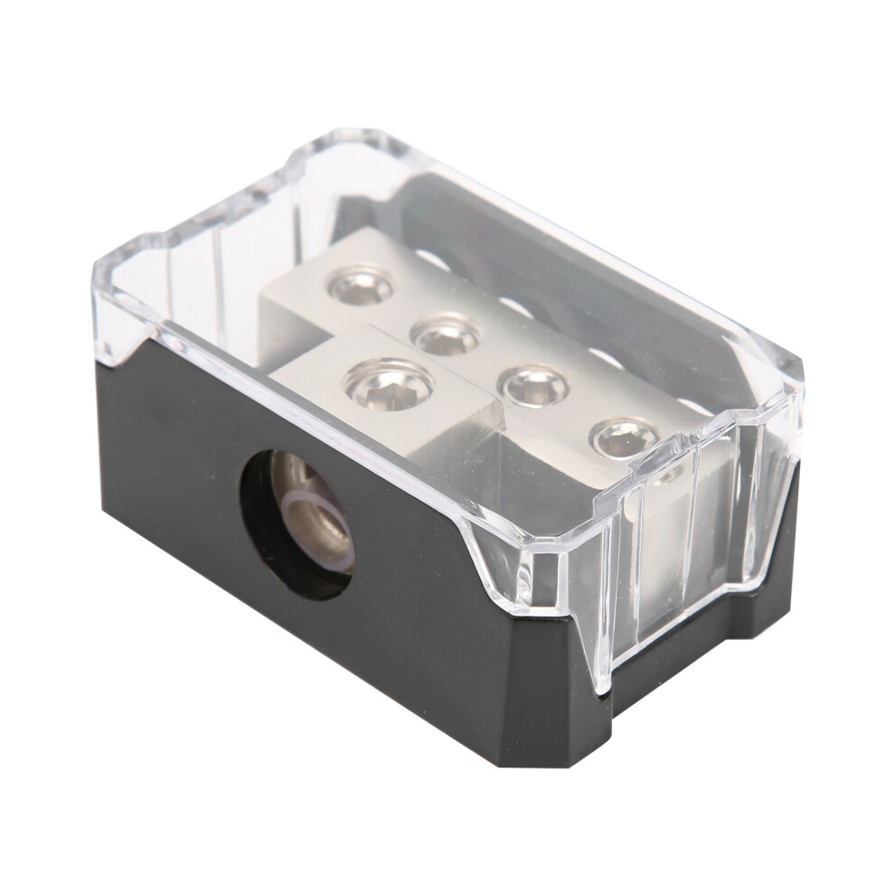 Car Audio Stereo Amp Distribution Block W/ High Temperature Base & 4 Way Connection, Includes Impact Resistant Cover Supports Multiple Amplifier 9139052819436