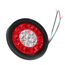 LED-aanhangerverlichtingsset, waterdicht IP67, afgedicht, rond rem-, knipper- en achterlicht met 10 rode en 6 witte LED's, DOT-gecertificeerde