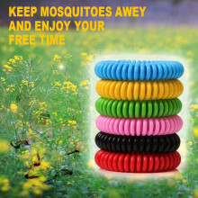 Assorted Colors: Adjustable Coiled Band, Nature's Insect Shield, Waterproof, Reusable, Eco-Friendly Design For Family Outdoor Adventures