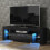 TV Unit 130cm Floe - Black with Gloss Doors and LED Lights 1