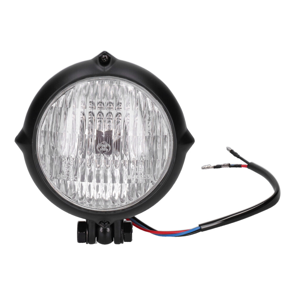 Cruiser Chopper Head 4 Cafe Racer Bobber Custom Motorcycles Retro Style Headlamp Spot Beam W/ Shell Clear Lens Light/Black/White 9139052819924