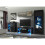 TV Unit 130cm Floe - Black with Gloss Doors and LED Lights 4