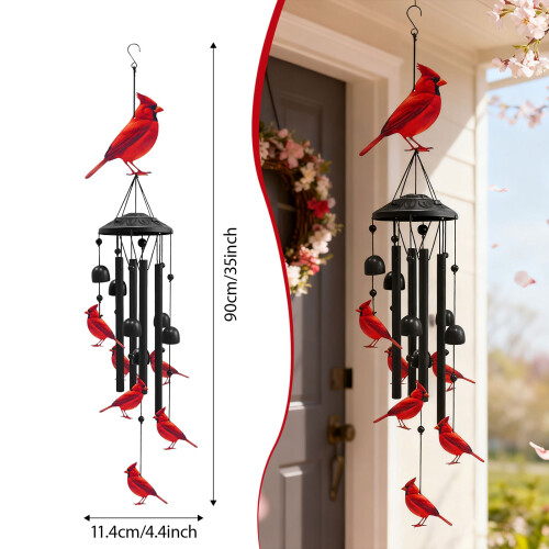 Weatherproof Rustproof Wind Chimes With Copper Tube Bird-A 2