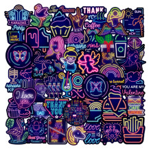 Neon Stickers, 100 Pcs Adorable Graffiti Stickers for Teens Adult Waterproof Vinyl Stickers for Laptop Phone Bike Car Travel Luggage Toy Scrapbook Jou