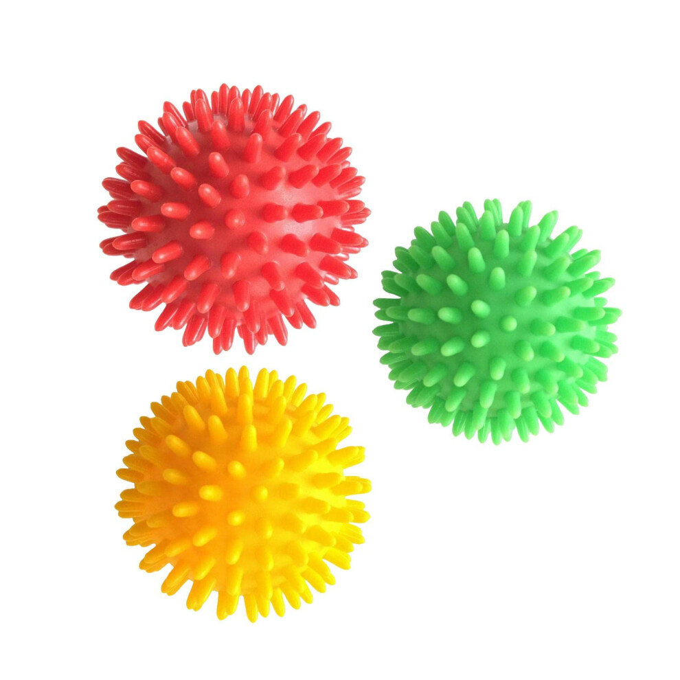 3 Pieces Spiky Massage Balls, Exercise Ball, Football Massage Ball, Spiky Massage Roller for Neck, Feet, Yoga, Pilates Work Style F
